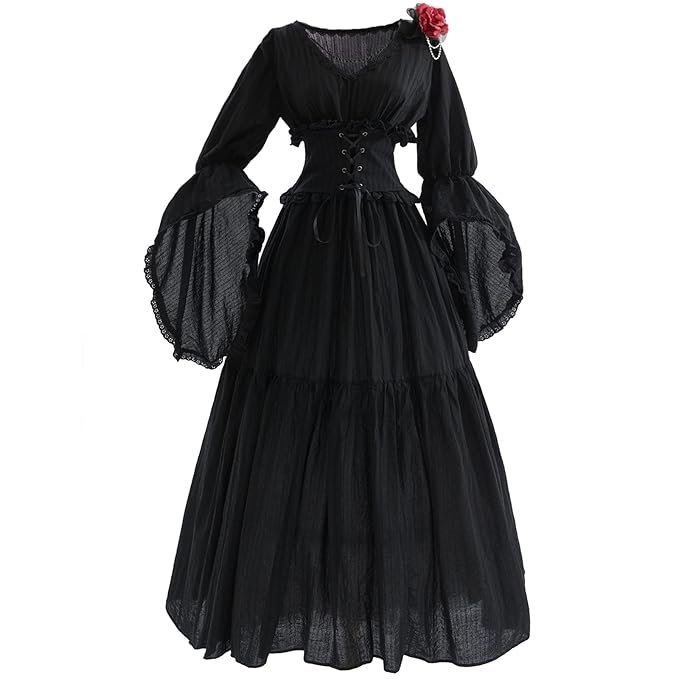 1-1-2.jpg NSPSTT Victorian Dress Renaissance Costume Women Gothic Witch Dress Medieval Wedding Dress - Image 1