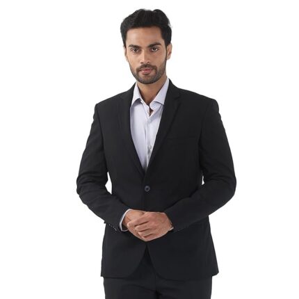 Raymond Men Slim Fit Solid Pattern Poly Viscose Blend Notch Lapel Full Sleeve Formal Jacket