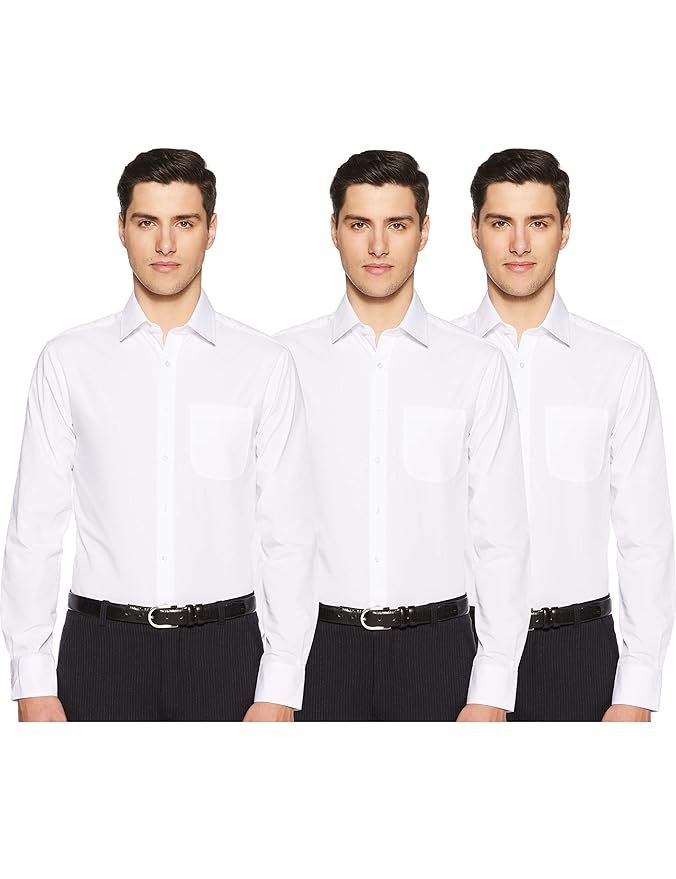 10-3-1.jpg Marks & Spencer Mens Solid Polyester Blend Collared Neck Slim Fit Easy Iron Shirt - Image 1