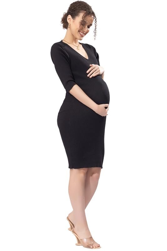 19-3-1.jpg Armisto Pure Cotton Maternity Knit Stretchable Dress - Image 1