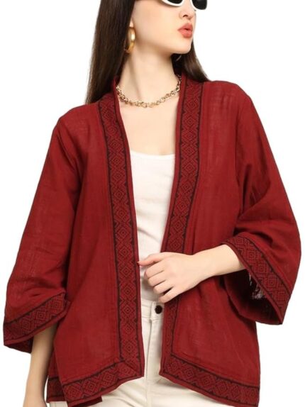 KE KANHA EXPORTS Shrugs for Women Stylish | Cover up on Jeans Tops for Women | Western Beach Outfits | Summer Clothes | Kimono Length Option Short | Medium | Long