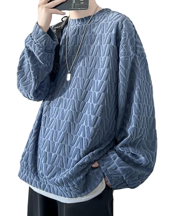 20-9.jpg foveitaa Men's Autumn Clothes, Sweatshirt, Large Size, Loose, Soft Texture, Popular, Solid, Long Sleeve, Hoodie, T-Shirt, Cool, Casual, Pullover, Stylish, Drop Shoulder, Simple, Osha, Unisex Tops - Image 1