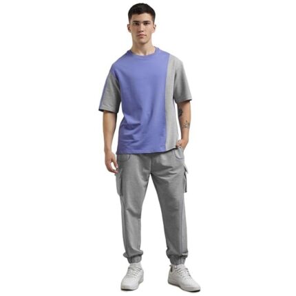 NOBERO Cotton Blend Oversized Casual Round Neck Co-Ord Set For Men Casual Sleepwear & Loungewear Set & Night Suits Set For Men