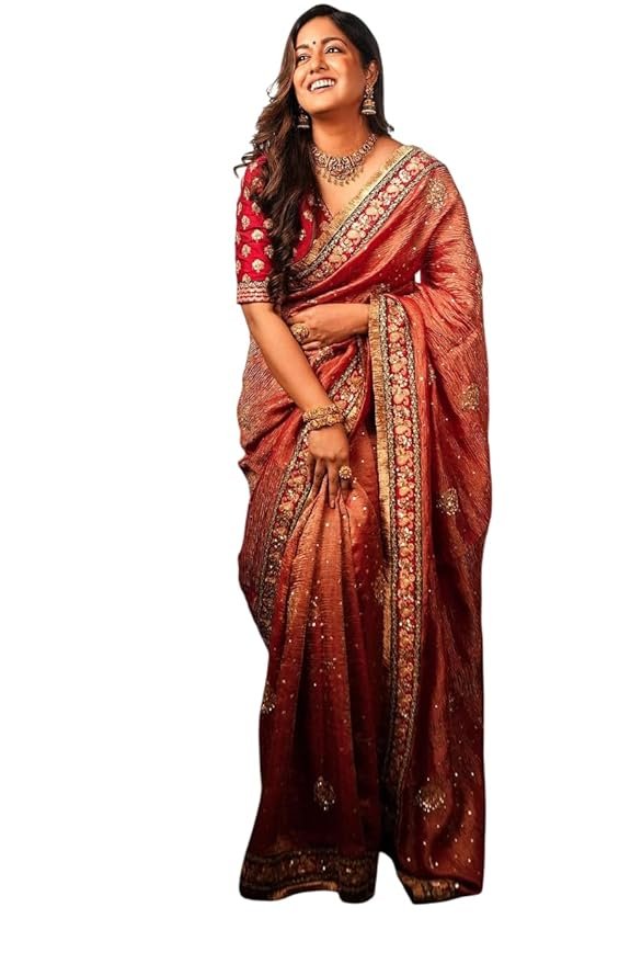 22-2.jpg JULEE Women's Twill Net Embroidred Saree - Image 1