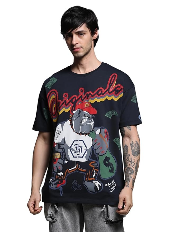 22-8.jpg JACK & JONES Men's Cotton Graphic Oversized Fit T-Shirt - Image 1