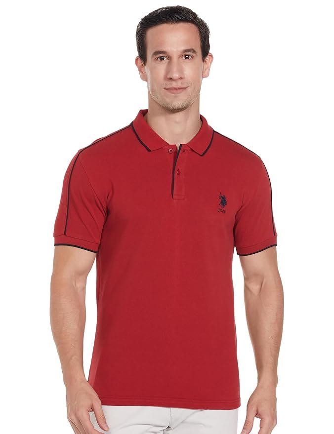 25-6.jpg U. S. POLO ASSN. Men's Solid Slim Fit Polo Shirt - Image 1