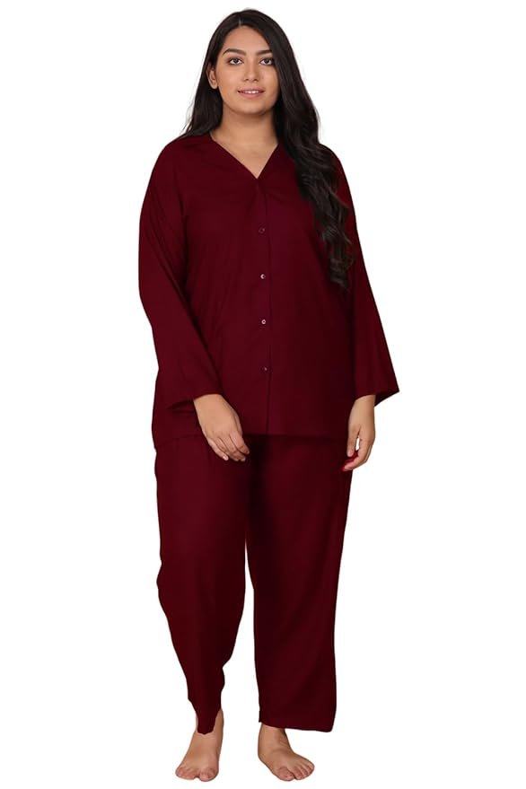 34-1.jpg Lastinch Women Maroon Sweet Dreams Night Suit Set - Image 1