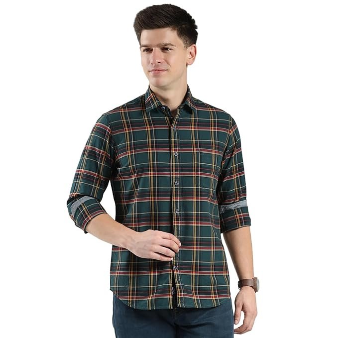 34-6.jpg Monte Carlo Men's Regular Fit Checkered Shirt | Full Sleeves | Spread Collar | Front Pocket | Stylish & Casual Shirt for Men - Image 1