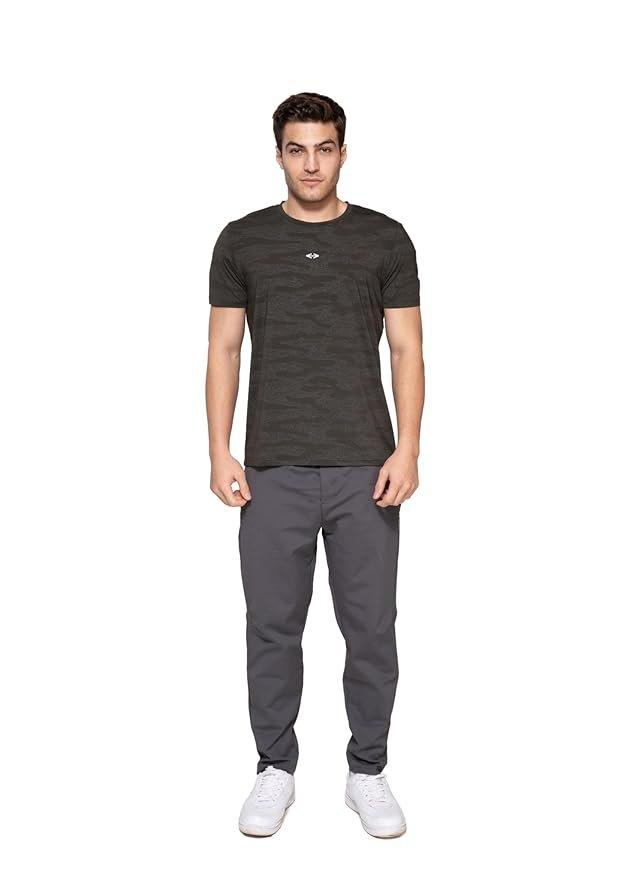 36-7.jpg STRCH Men's Nylon Half Sleeve T-Shirt Regular Fit - Workout Activewear for Gym, Quick Dry Training, Running, Fitness, Jogging, Exercise, Casual Wear. - Image 1