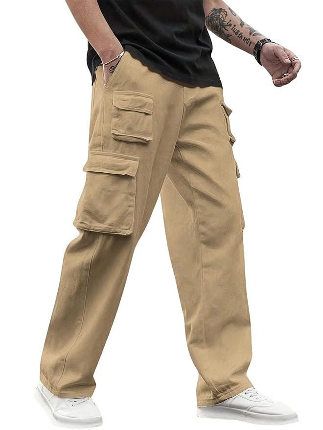 37-1-1.jpg Lymio Men's Regular Fit Low Rise Cargo || Cotton Cargo Pants - Image 1