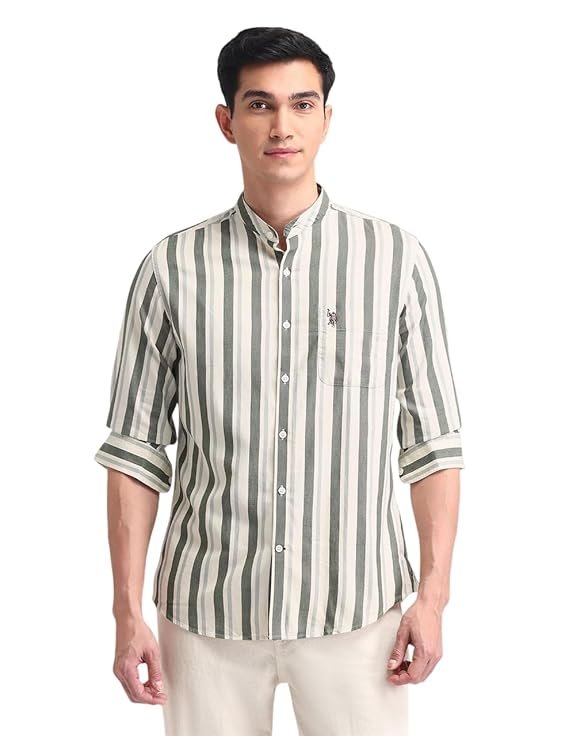 4-6.jpg U.S. POLO ASSN. Denim Co. Men's Pure Cotton Slim Fit Shirt - Image 1