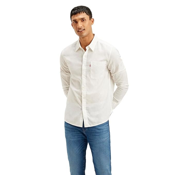 4-7.jpg Levi's Men's Linen Solid Slim Fit Shirt - Image 1