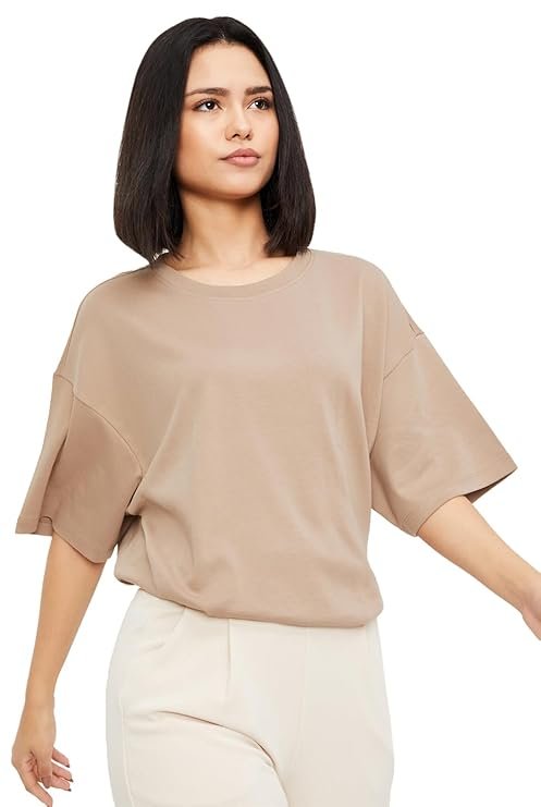 41-5.jpg Max Women's Solid Regular Fit Tshirt - Image 1