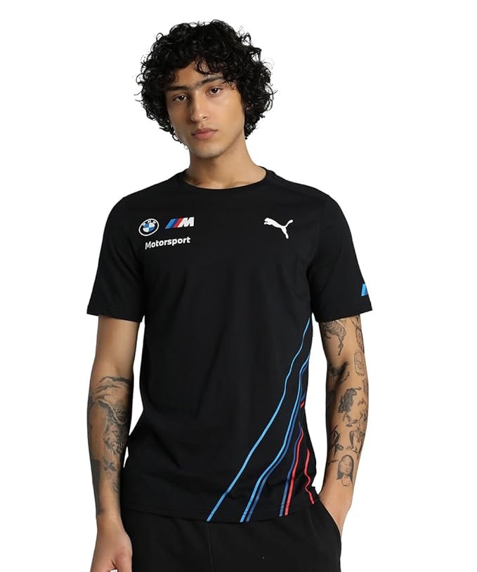 43-4-1.jpg Fuel For Fans Men's Cotton Regular Fit BMW Motorsports 2022 Team T-Shirt - Image 1