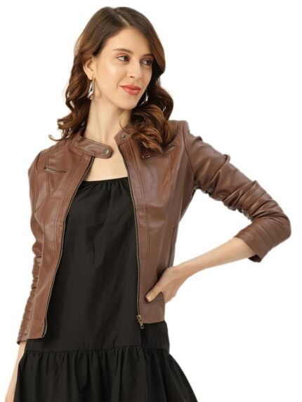 Leather Retail Faux Leather Women Regular Jacket