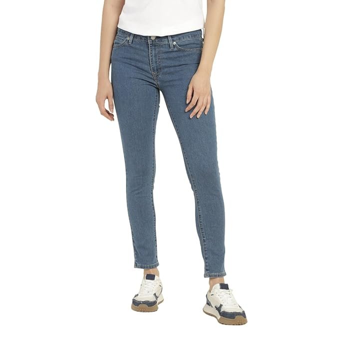 65-1.jpg Levi's Women's 711 Skinny Mid Rise Blue Jeans - Image 1