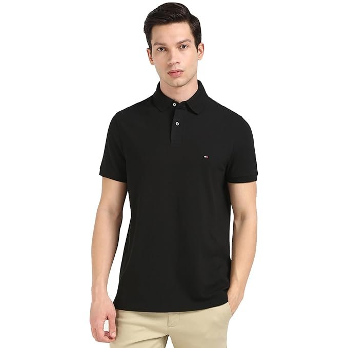 66-3.jpg Tommy Hilfiger Men's Solid Regular Fit T-Shirt - Image 1