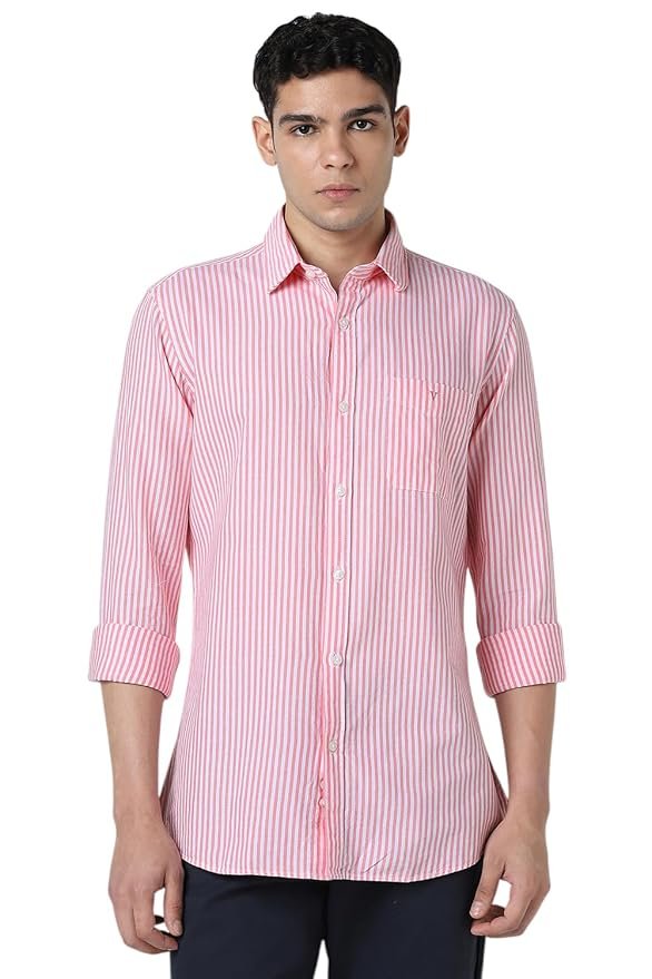 7-9.jpg Van Heusen Men Cotton Striped Modern Fit Shirt - Image 1