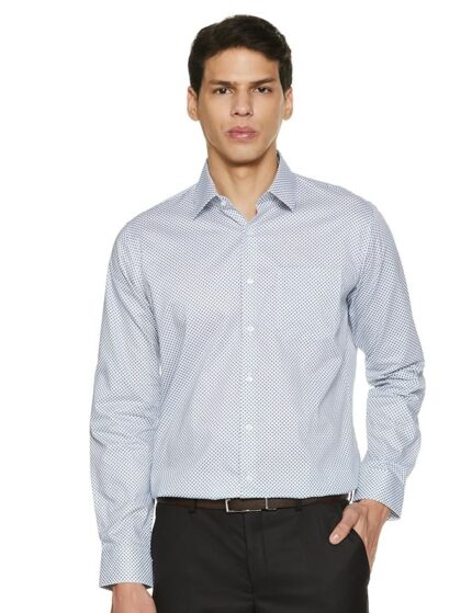 Van Heusen Men's Slim Fit Premium Business Formals 100% Cotton Print Shirt