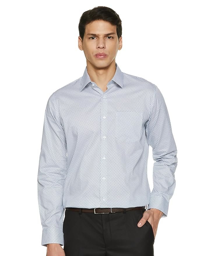93.jpg Van Heusen Men's Slim Fit Premium Business Formals 100% Cotton Print Shirt - Image 1